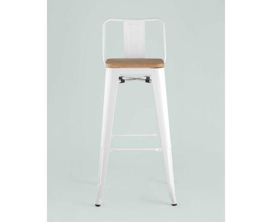 Стул барный TOLIX WOOD со спинкой белый глянцевый, изображение 4 | Интернет магазин мебели и декора LifeDekor