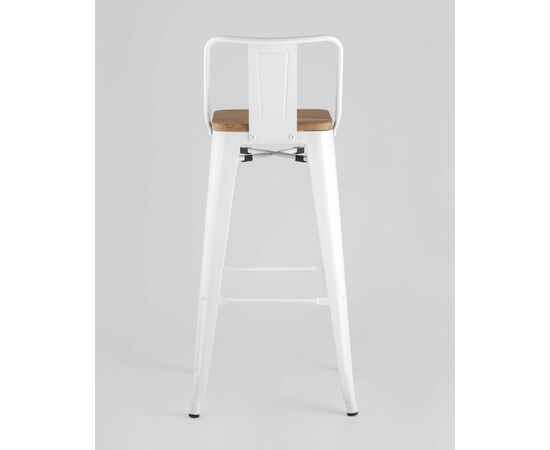 Стул барный TOLIX WOOD со спинкой белый глянцевый, изображение 5 | Интернет магазин мебели и декора LifeDekor