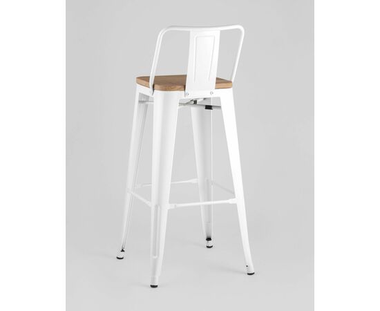 Стул барный TOLIX WOOD со спинкой белый глянцевый, изображение 6 | Интернет магазин мебели и декора LifeDekor