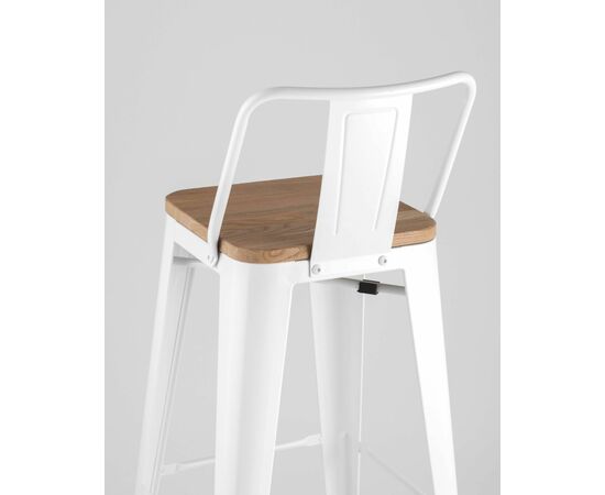 Стул барный TOLIX WOOD со спинкой белый глянцевый, изображение 7 | Интернет магазин мебели и декора LifeDekor