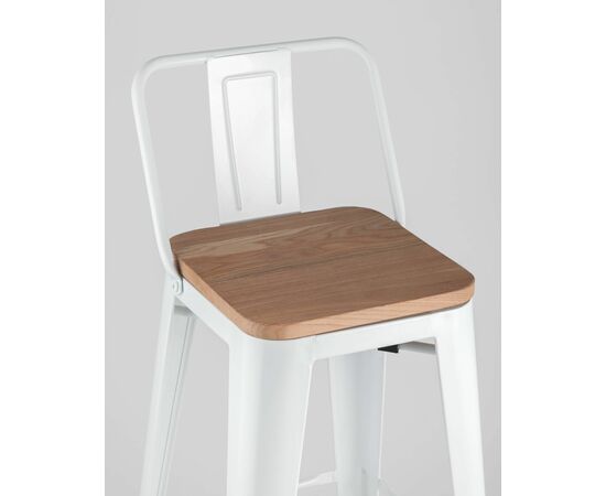 Стул барный TOLIX WOOD со спинкой белый глянцевый, изображение 8 | Интернет магазин мебели и декора LifeDekor