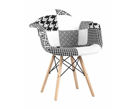Кресло DSW пэчворк черно-белое | Интернет магазин мебели и декора LifeDekor