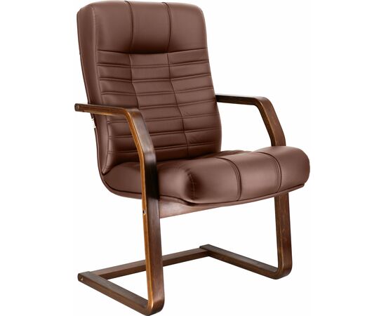 Кресло Everprof Atlant Wood CF Экокожа Коричневый | Интернет магазин мебели и декора LifeDekor