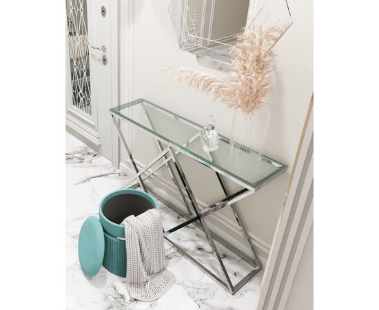 Консоль ИНСИГНИЯ 115*30 серебро, изображение 12 | Интернет магазин мебели и декора LifeDekor