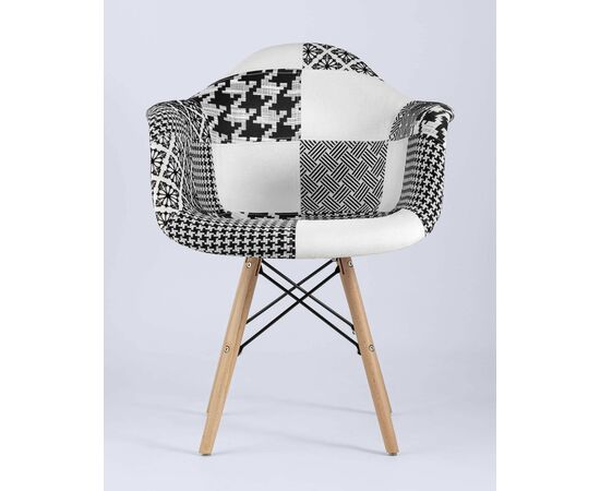Кресло DSW пэчворк черно-белое, изображение 3 | Интернет магазин мебели и декора LifeDekor