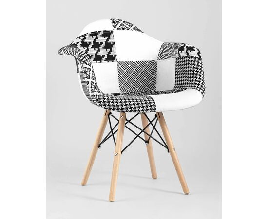 Кресло DSW пэчворк черно-белое, изображение 2 | Интернет магазин мебели и декора LifeDekor