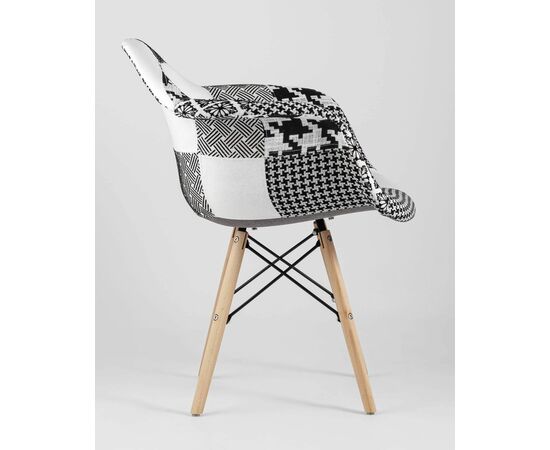 Кресло DSW пэчворк черно-белое, изображение 4 | Интернет магазин мебели и декора LifeDekor