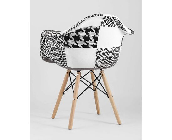 Кресло DSW пэчворк черно-белое, изображение 6 | Интернет магазин мебели и декора LifeDekor