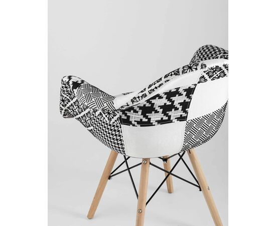 Кресло DSW пэчворк черно-белое, изображение 7 | Интернет магазин мебели и декора LifeDekor