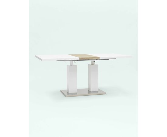 Стол обеденный Сиэтл раскладной 140-180*90 глянцевый белый, изображение 4 | Интернет магазин мебели и декора LifeDekor