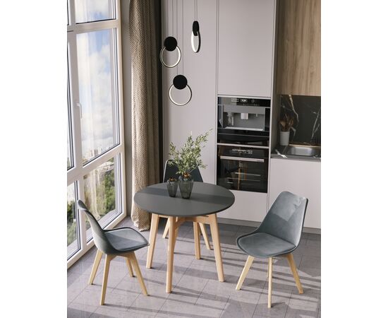 Стул FRANKFURT велюр серый, изображение 6 | Интернет магазин мебели и декора LifeDekor