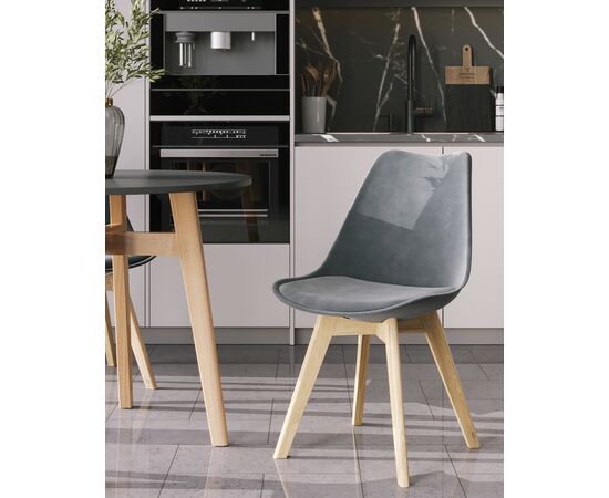 Стул FRANKFURT велюр серый, изображение 5 | Интернет магазин мебели и декора LifeDekor