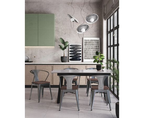 Стол обеденный Детройт раскладной 160-200*90 серый, изображение 3 | Интернет магазин мебели и декора LifeDekor