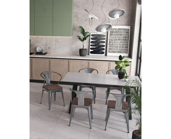 Стол обеденный Детройт раскладной 160-200*90 серый, изображение 2 | Интернет магазин мебели и декора LifeDekor