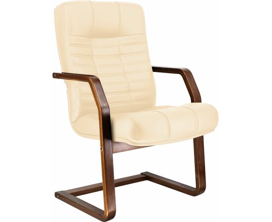 Кресло Everprof Atlant Wood CF Кожа Бежевый | Интернет магазин мебели и декора LifeDekor