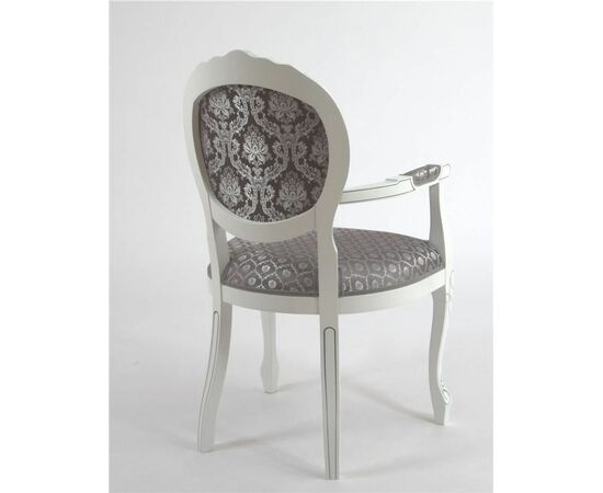 Кресло Милорд-12 (Белый + патина серебро/ткань ткань Yara 149/1; Yara diamond 149/1), изображение 2 | Интернет магазин мебели и декора LifeDekor