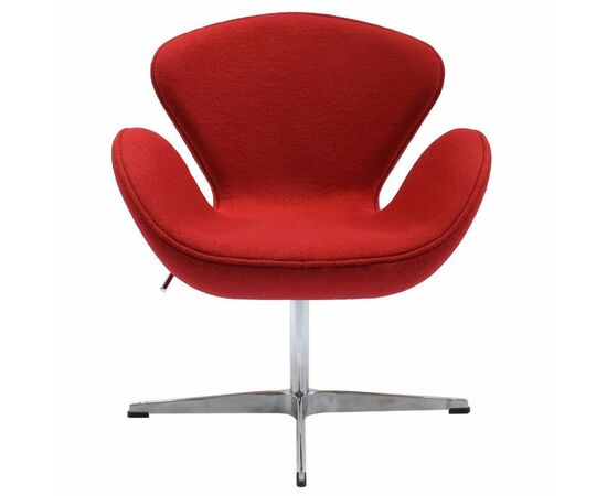Кресло SWAN CHAIR красный кашемир, Цвет: Красный, изображение 2 | Интернет магазин мебели и декора LifeDekor