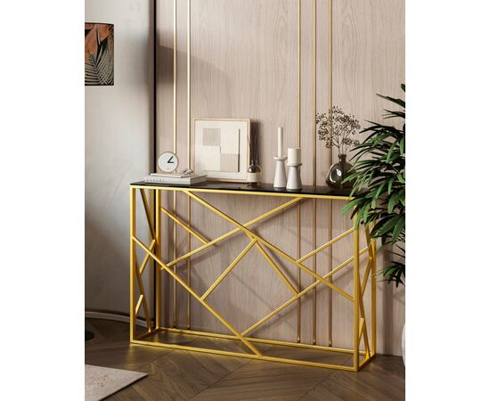 Консоль АРТ ДЕКО 115*30 золото стекло smoke, изображение 9 | Интернет магазин мебели и декора LifeDekor