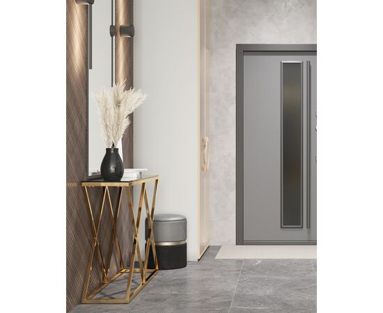 Консоль ИНСИГНИЯ 115*30 золото стекло smoke, изображение 3 | Интернет магазин мебели и декора LifeDekor