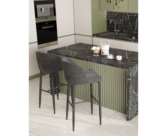 Стул барный Оскар велюр серый, изображение 3 | Интернет магазин мебели и декора LifeDekor