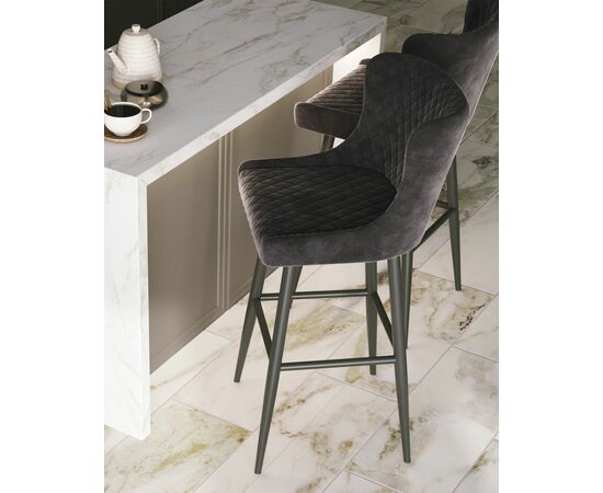 Стул барный Ститч велюр серый, изображение 4 | Интернет магазин мебели и декора LifeDekor