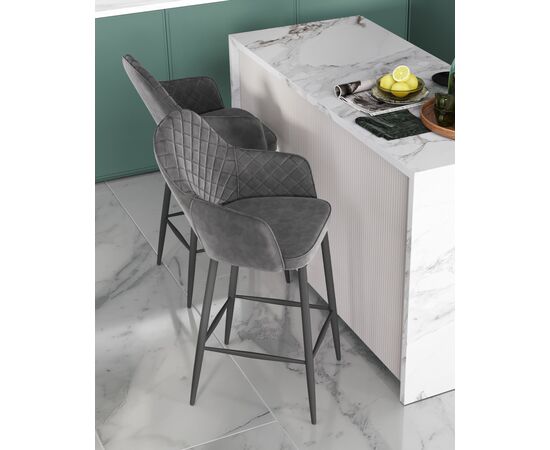 Стул полубарный Венера диамант велюр серый, изображение 3 | Интернет магазин мебели и декора LifeDekor