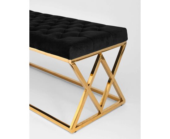 Банкетка ИНСИГНИЯ черная велюр, изображение 7 | Интернет магазин мебели и декора LifeDekor