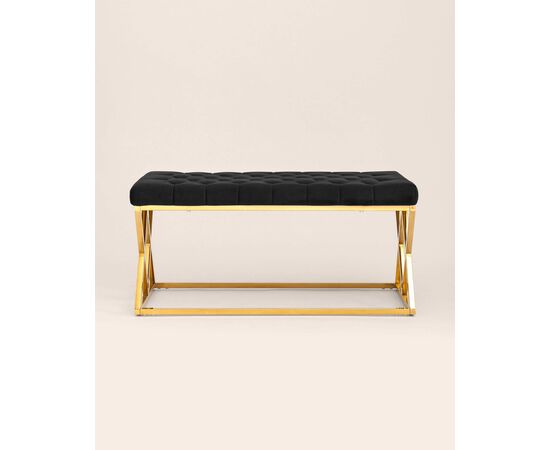 Банкетка ИНСИГНИЯ черная велюр, изображение 5 | Интернет магазин мебели и декора LifeDekor