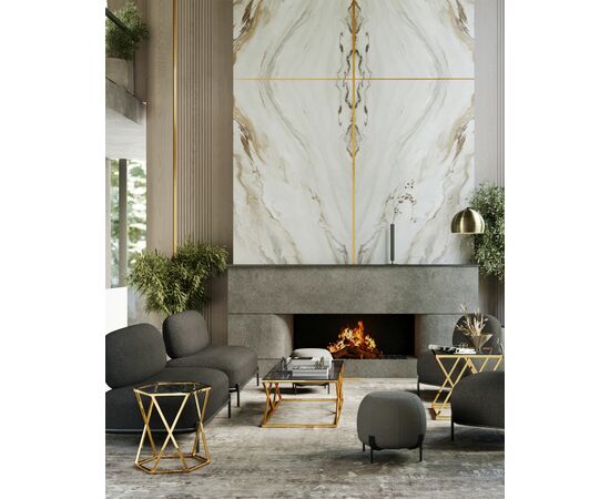 Журнальный стол 55*55 ИНСИГНИЯ золото стекло smoke, изображение 6 | Интернет магазин мебели и декора LifeDekor