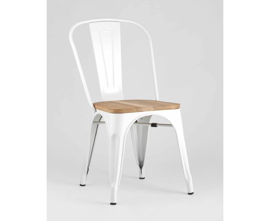 Стул TOLIX WOOD белый глянцевый, изображение 2 | Интернет магазин мебели и декора LifeDekor