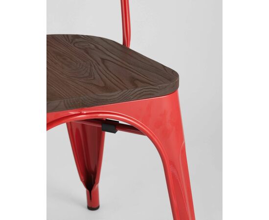 Стул TOLIX WOOD красный глянцевый, изображение 10 | Интернет магазин мебели и декора LifeDekor