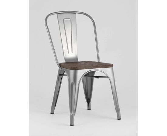 Стул TOLIX WOOD серебристый матовый, изображение 2 | Интернет магазин мебели и декора LifeDekor