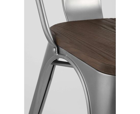 Стул TOLIX WOOD серебристый матовый, изображение 9 | Интернет магазин мебели и декора LifeDekor