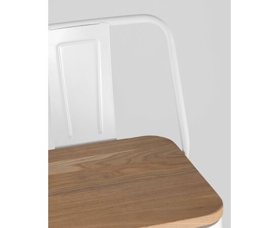 Стул барный TOLIX WOOD со спинкой белый глянцевый, изображение 9 | Интернет магазин мебели и декора LifeDekor