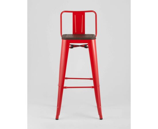 Стул барный TOLIX WOOD со спинкой красный глянцевый, изображение 5 | Интернет магазин мебели и декора LifeDekor
