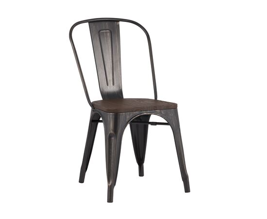 Стул TOLIX WOOD черный патина золото | Интернет магазин мебели и декора LifeDekor