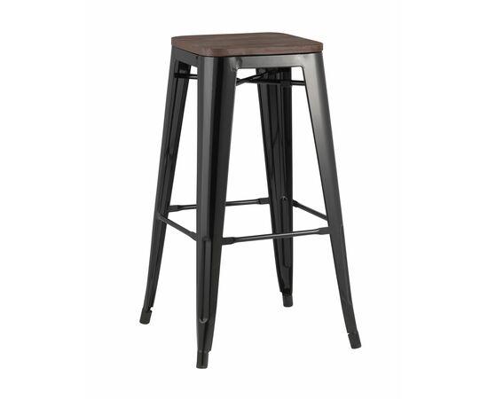 Стул барный TOLIX WOOD черный глянцевый | Интернет магазин мебели и декора LifeDekor