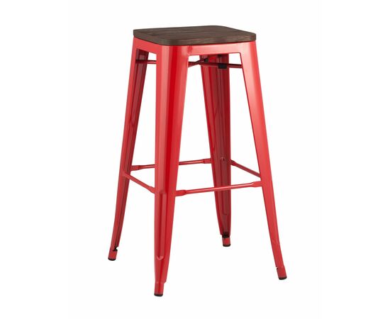 Стул барный TOLIX WOOD красный глянцевый | Интернет магазин мебели и декора LifeDekor