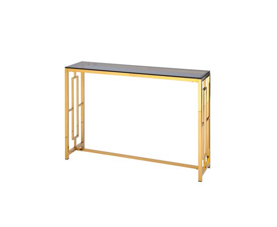 Консоль БРУКЛИН 115*30 золото стекло smoke | Интернет магазин мебели и декора LifeDekor