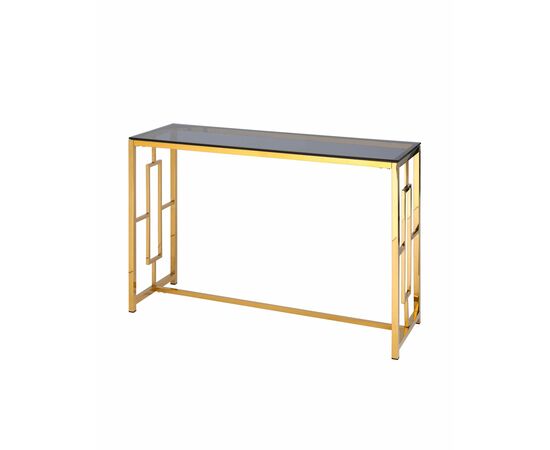 Консоль БРУКЛИН 120*40 золото стекло smoke | Интернет магазин мебели и декора LifeDekor