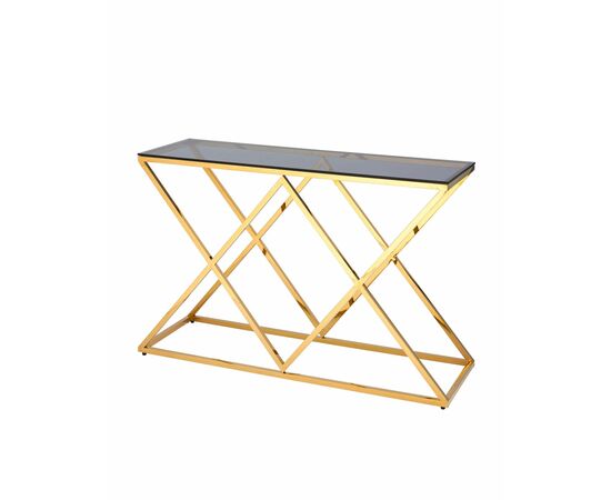 Консоль ИНСИГНИЯ 120*40 золото стекло smoke | Интернет магазин мебели и декора LifeDekor