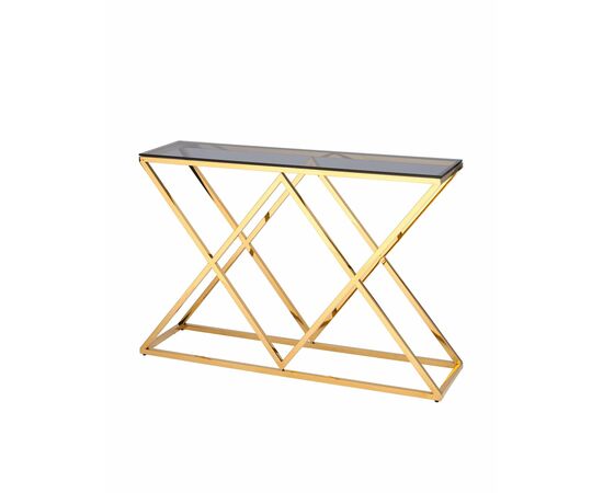 Консоль ИНСИГНИЯ 115*30 золото стекло smoke | Интернет магазин мебели и декора LifeDekor