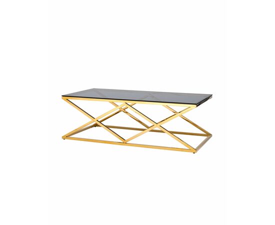 Журнальный стол 120*60 ИНСИГНИЯ золото стекло smoke | Интернет магазин мебели и декора LifeDekor