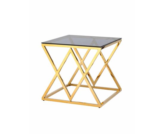 Журнальный стол 55*55 ИНСИГНИЯ золото стекло smoke | Интернет магазин мебели и декора LifeDekor