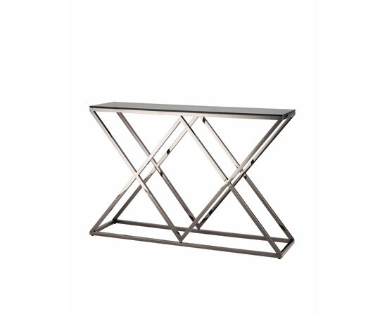 Консоль ИНСИГНИЯ 115*30 сталь темный хром стекло smoke | Интернет магазин мебели и декора LifeDekor