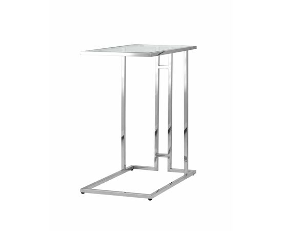 Журнальный столик 50*32 БОСТОН прозрачное стекло сталь серебро | Интернет магазин мебели и декора LifeDekor