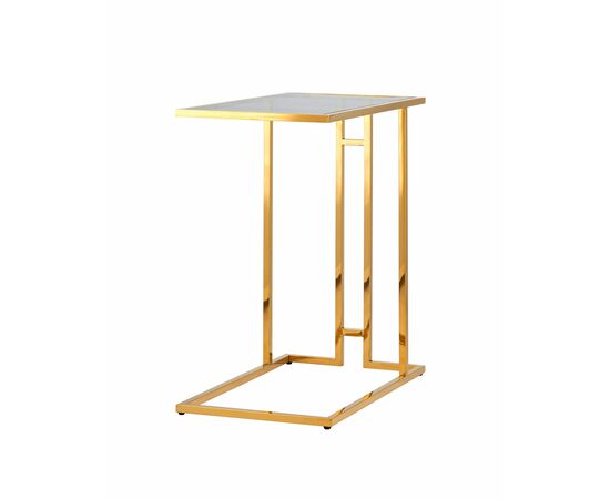 Журнальный столик 50*32 БОСТОН стекло smoke сталь золото | Интернет магазин мебели и декора LifeDekor