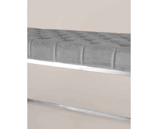 Банкетка ИНСИГНИЯ велюр серый сталь серебро, изображение 7 | Интернет магазин мебели и декора LifeDekor