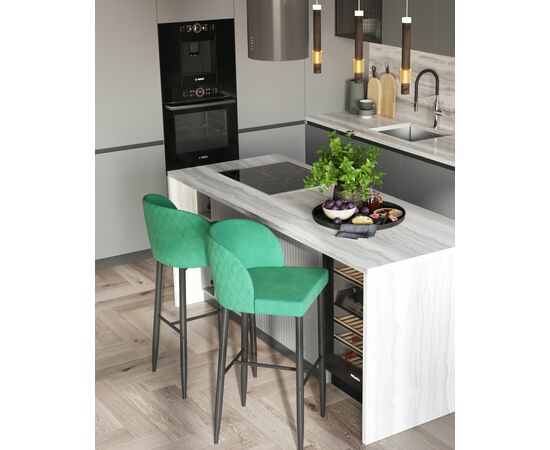 Стул барный Оскар велюр изумрудный, изображение 3 | Интернет магазин мебели и декора LifeDekor