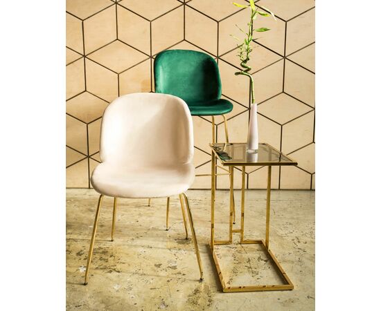 Журнальный столик 50*32 БОСТОН стекло smoke сталь золото, изображение 3 | Интернет магазин мебели и декора LifeDekor